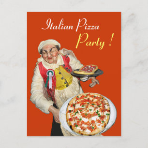 Cartão Postal PIZZZA PARTIDO ITALIANO Receita Laranja Amarela
