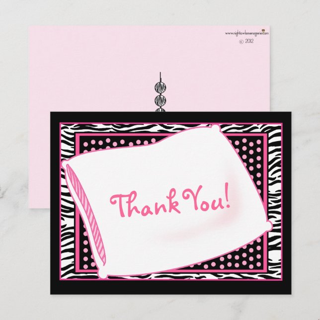 Cartão Postal PJ Party Obrigado no Cartão-postal Pinks (Frente/Verso)