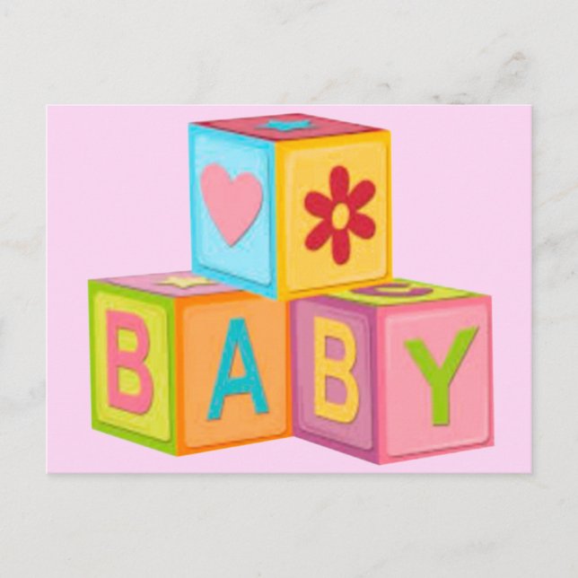 Cartão Postal Placa Blocos de Construção (Frente)
