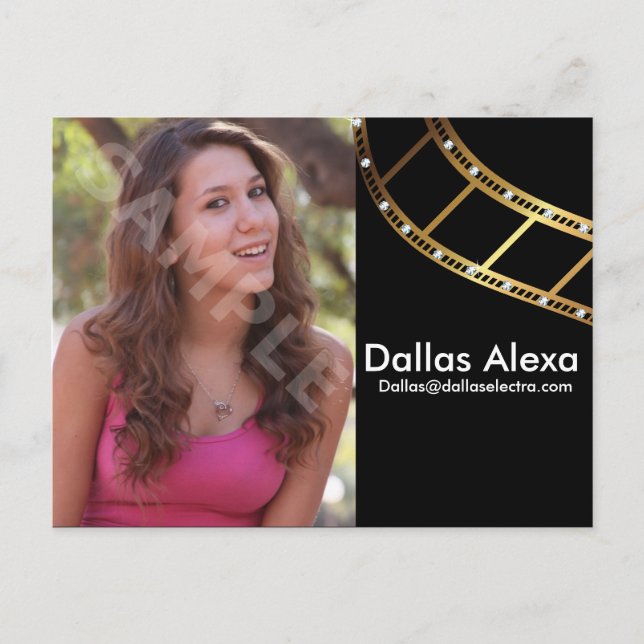 Cartão Postal Placa Comp com Captura de Cabeça de Ator de 2 Lado (Frente)