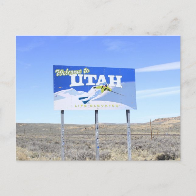 Cartão Postal Placa da Linha do Estado de Utah (Frente)