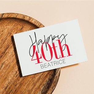 Cartão Postal Placa de aniversário de 40 anos 40 e fabulosa