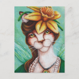 Cartão Postal Placa de arte para fadas de flores de Daffodil