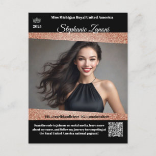 Cartão Postal Placa de Autografo Promo Pageant Código QR