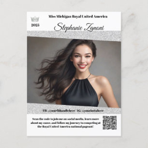 Cartão Postal Placa de Autografo Promo Pageant Código QR