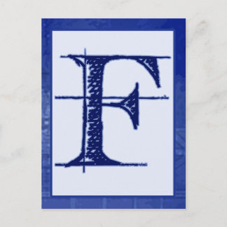Cartão Postal Placa de banner de tipografia "F" com letra Bluepr
