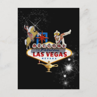 Cartão Postal Placa de Boas-Vindas de Las Vegas em Fundo Estrela