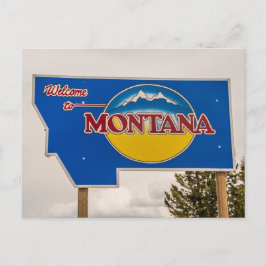 Cartão Postal Placa de Boas-Vindas de Montana - Fronteira de Mon
