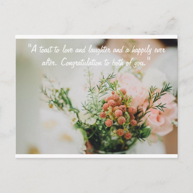 Cartão Postal placa de casamento feliz (Frente)