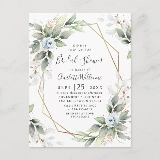 Cartão Postal Placa de Chá de panela de folhagem azul Elegante (Frente)