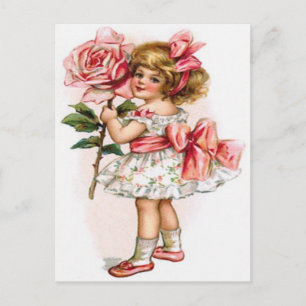 Cartão Postal Placa de Dia de as mães de Rosa de vestimenta flo
