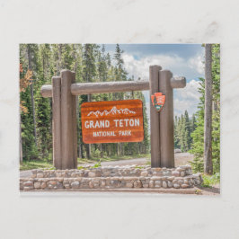 Cartão Postal Placa de Entrada do Parque Nacional Grand Teton