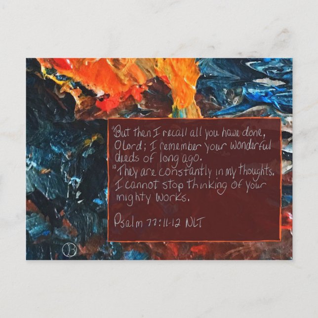 Cartão Postal Placa de Escritura Salm 77:11-12 (Frente)