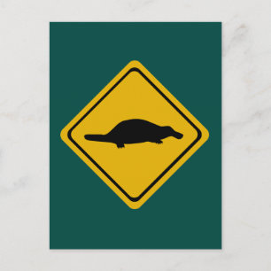 Cartão Postal placa de estrada de platypus