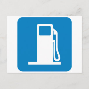 Cartão Postal Placa de Estrada de Posto de Gasolina