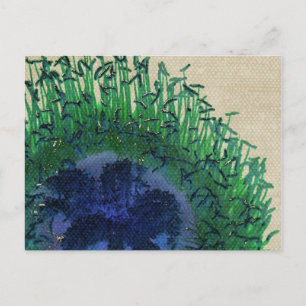 Cartão Postal Placa de Flor de Cores de Peacock