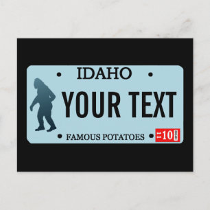 Cartão Postal Placa de Licença Idaho Sasquatch
