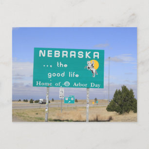 Cartão Postal Placa de Linha do Estado de Nebraska
