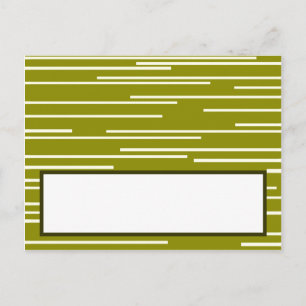 Cartão Postal Placa de Lugar Escrita Listras de Fruta Verde