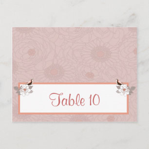 Cartão Postal Placa de Lugar Escrita Pink/Brown Floral Love Bird