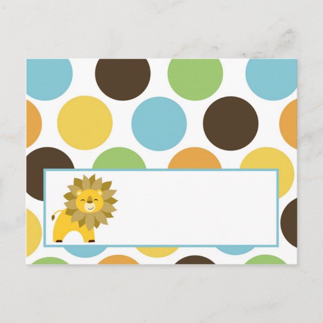 Cartão Postal Placa de Lugar Escrita Selva Rei Leão Safari Zoo (Frente)