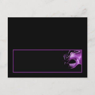 Cartão Postal Placa de lugar gravável MIS XV Roxo preto