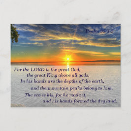 Cartão Postal Placa De Memória De Escritura Cristã Psalm 95:3-5
