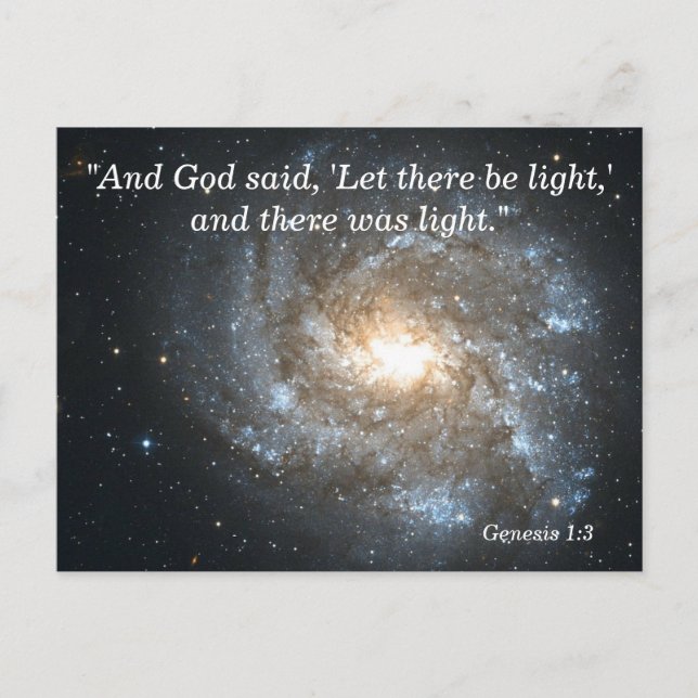 Cartão Postal Placa de memória de script Genesis 1 3 (Frente)