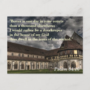 Cartão Postal Placa De Memória De Script Psalm 84:10