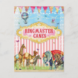 CARTÃO POSTAL PLACA DE MESA DO CÍRCUS DE VINTAGEM GC