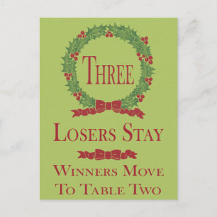 Cartão Postal Placa de Mesa Holly Wreath nº 3