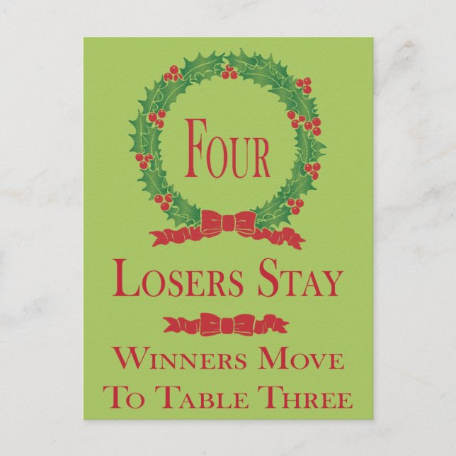 Cartão Postal Placa de Mesa Holly Wreath nº 4 (Frente)