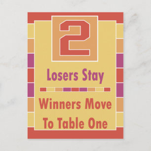 Cartão Postal Placa de Mesa nº 2 de Stripes Coloridas