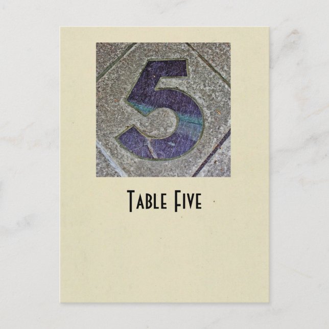 Cartão Postal placa de mesa n.o 5 (Frente)