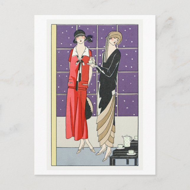 Cartão Postal Placa de Moda de 1920 para Vestidos (Frente)