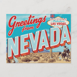 Cartão Postal Placa de Nevada Las Vegas Cowboy
