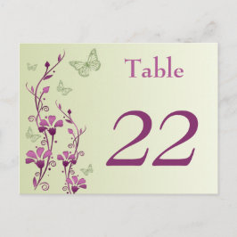 Cartão Postal Placa de Número da Tabela de Borboletas Florais Ro