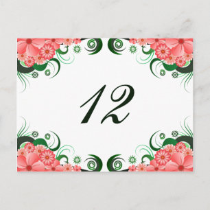 Cartão Postal Placa de Número da Tabela de Recepção de Hibiscus 