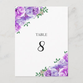 Cartão Postal Placa de número de assento de Mesa plana e púrpura