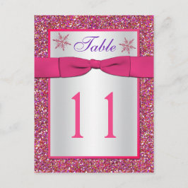 Cartão Postal Placa de Número de Tabela com Flocos de Neve Cinti