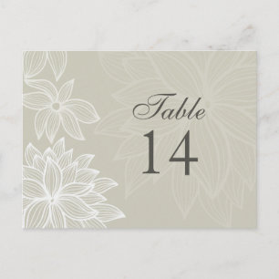 Cartão Postal Placa de Número de Tabela de Taupe Bloqueado