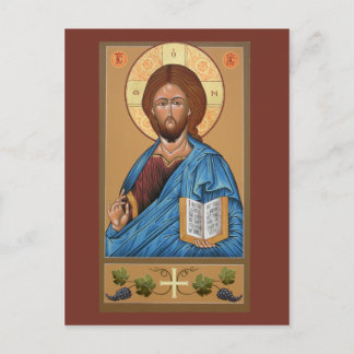 Cartão Postal Placa de Oração do Ícone de cristo