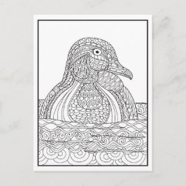 Cartão Postal Placa de Pato de Madeira Preta e Branca