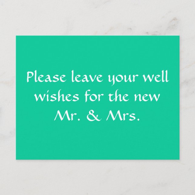 Cartão Postal placa de poço de desejos (Frente)