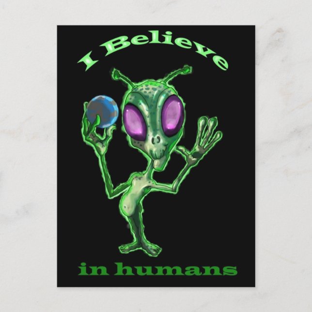 Cartão Postal placa de posta de alienígena (Frente)