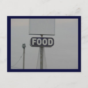 Cartão Postal placa de posta de comida