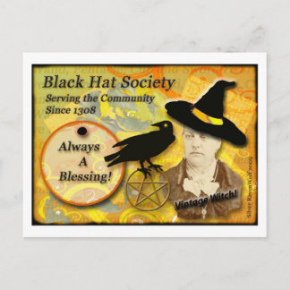 Cartão Postal Placa de Posto 1308 Black Hat Society