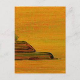 Cartão Postal Placa de Posto Abstrato de arte amarela