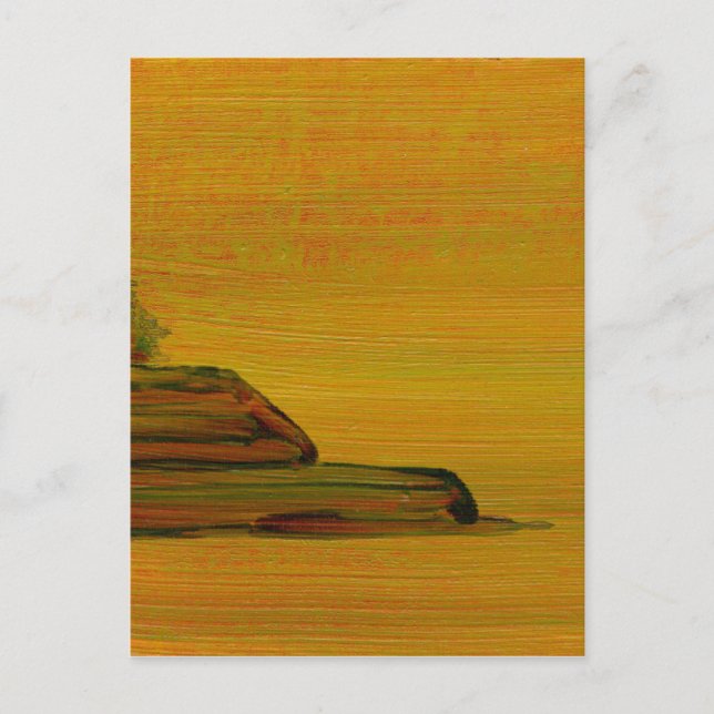 Cartão Postal Placa de Posto Abstrato de arte amarela (Frente)