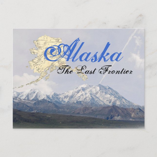 Cartão Postal Placa de Posto Alaska Mount McKinley (Frente)